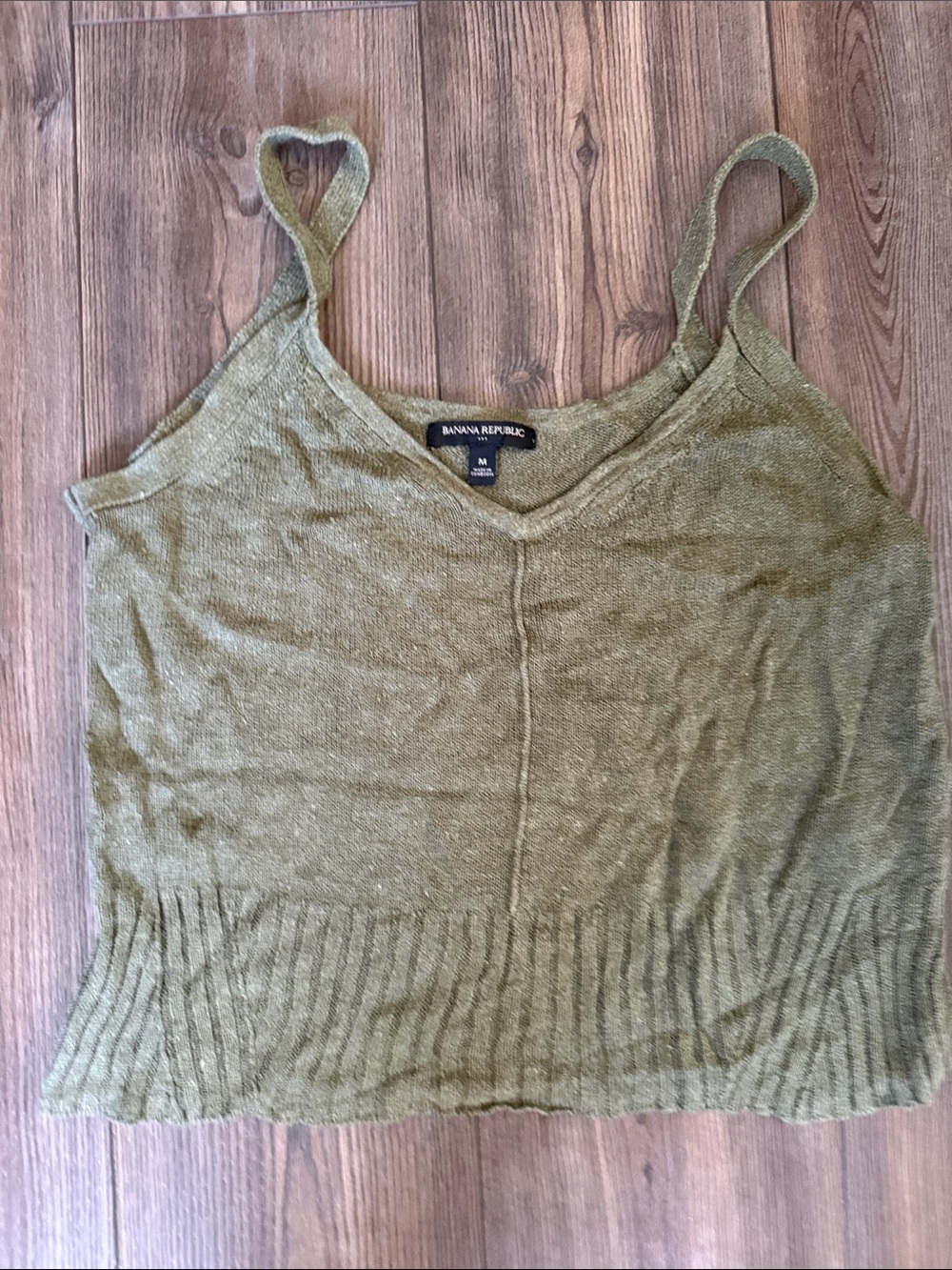 Banana Republic Olive Knit Spaghetti Strap Tank